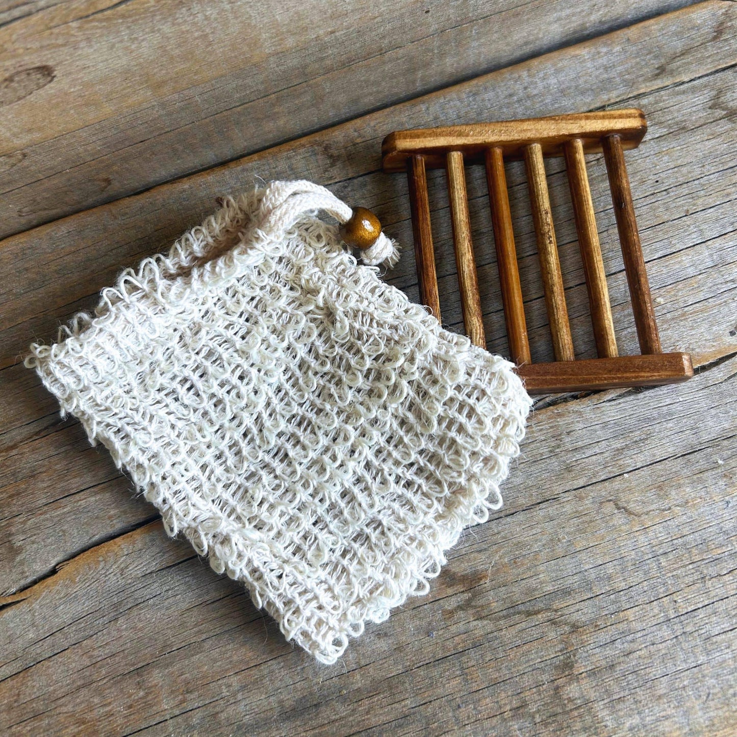 Soap Savers | Bamboo Stand | Sisal Soap Bag - Tallow Skin Co.