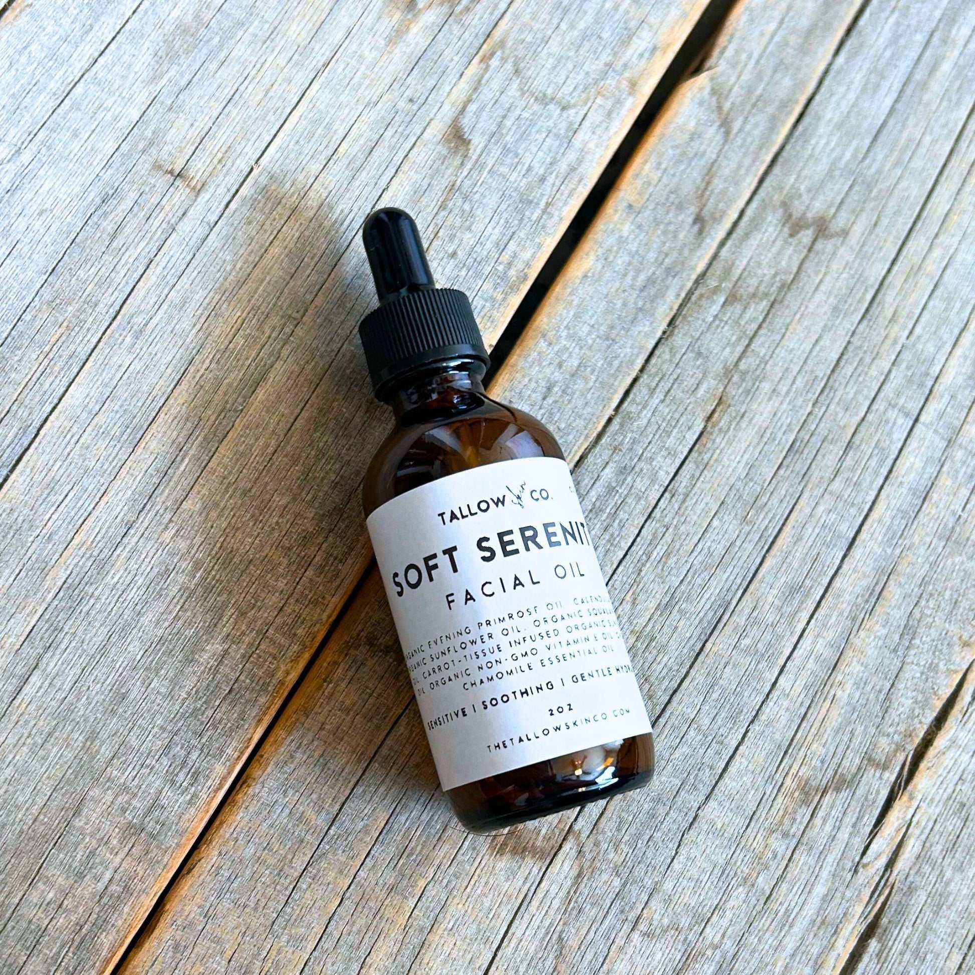 Soft Serenity | Hybrid Farm-Fresh Facial Oil for Sensitive Skin - Tallow Skin Co.