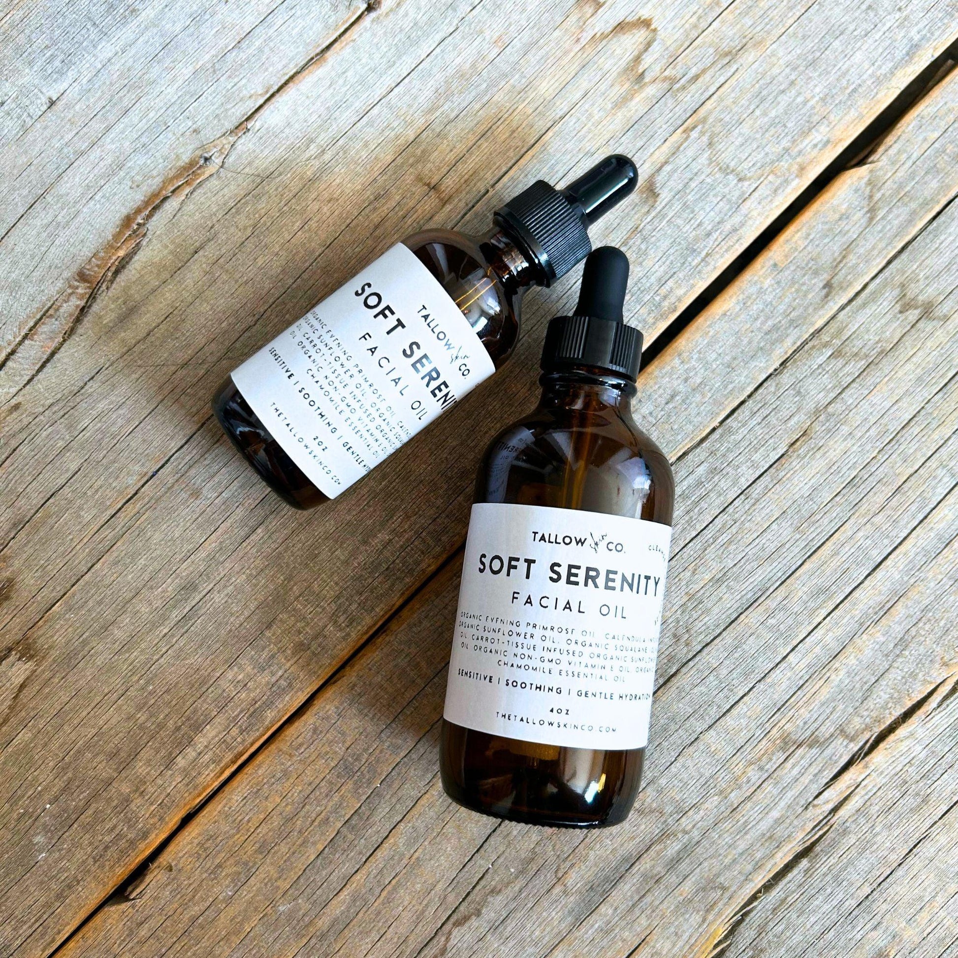 Soft Serenity | Hybrid Farm-Fresh Facial Oil for Sensitive Skin - Tallow Skin Co.